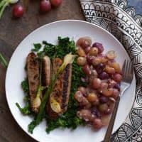 Chicken Apple Sausage with Kale and Roasted Grapes