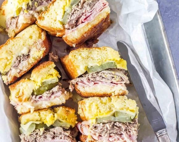 These Keto Cuban Sliders from @castironketo are the perfect #keto sandwich!