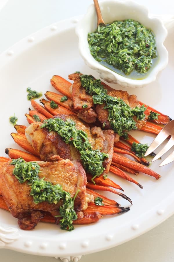 Chimichurri Chicken Thighs | Wicked Spatula