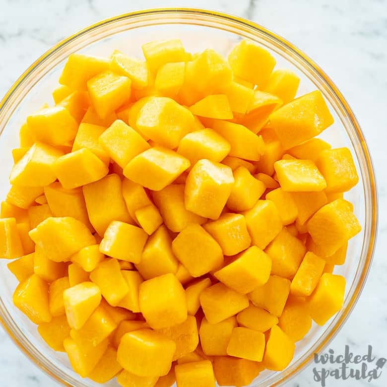 Butternut Squash diced in a bowl