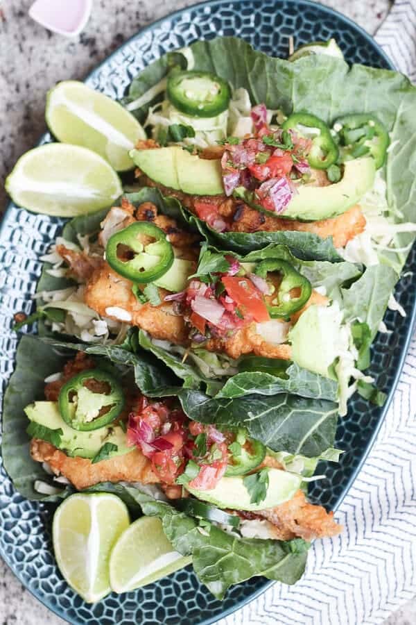 Paleo Baja Fish Tacos | https://www.wickedspatula.com