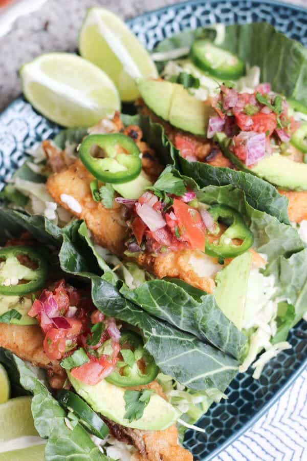 Paleo Baja Fish Tacos finished meal