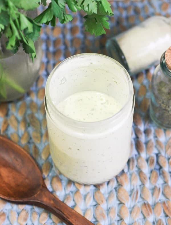 Jalapeno Ranch Dressing Dip Recipe - Jar of ranch dressing