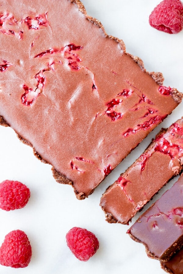 Raspberry Swirl Chocolate Tart