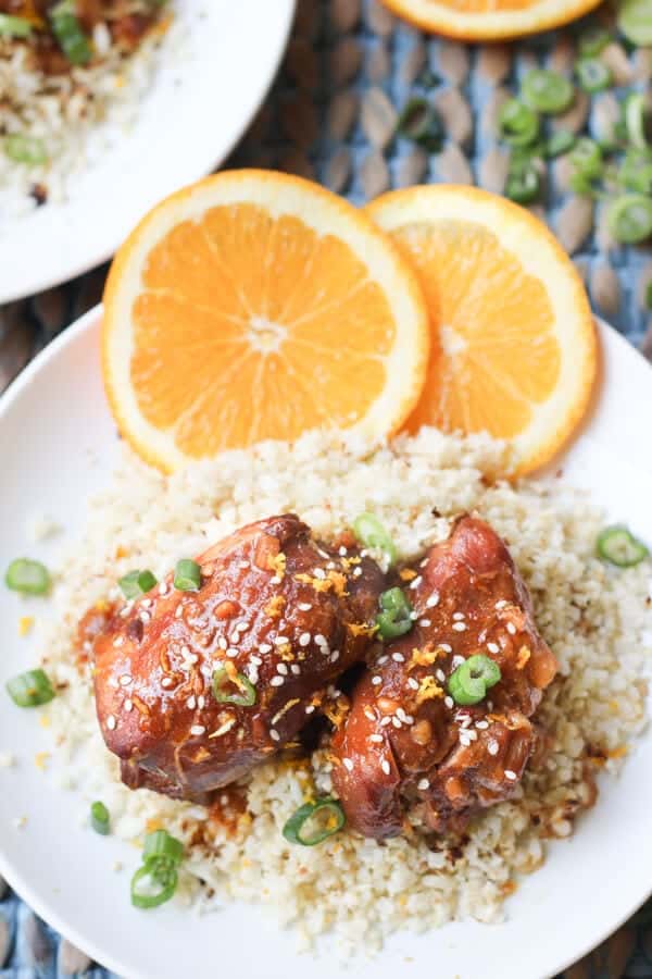 Easy Paleo Crock Pot Slow Cooker Orange Chicken - Ready to serve orange chicken