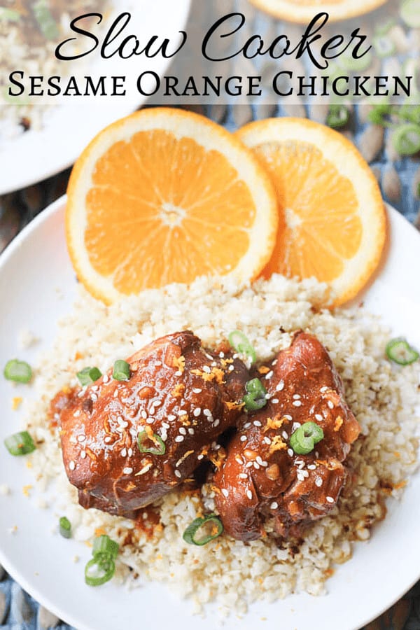 Slow Cooker Sesame Orange Chicken | https://www.wickedspatula.com