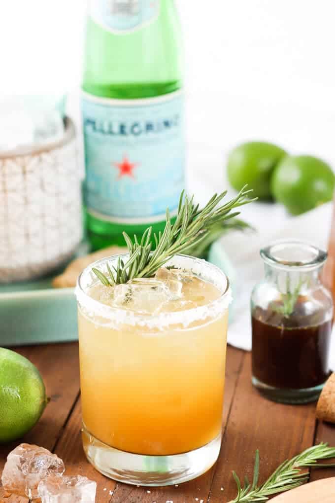 Rosemary Ginger Margaritas finished drink