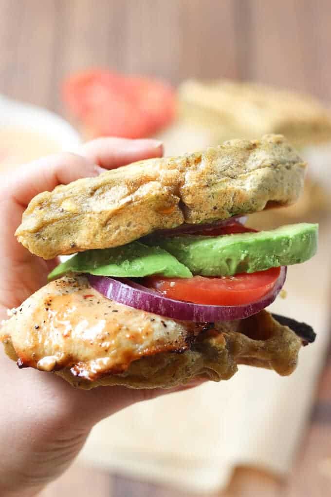 Chipotle Chicken Waffle Sliders - The EASIEST Paleo waffle you'll ever make! 