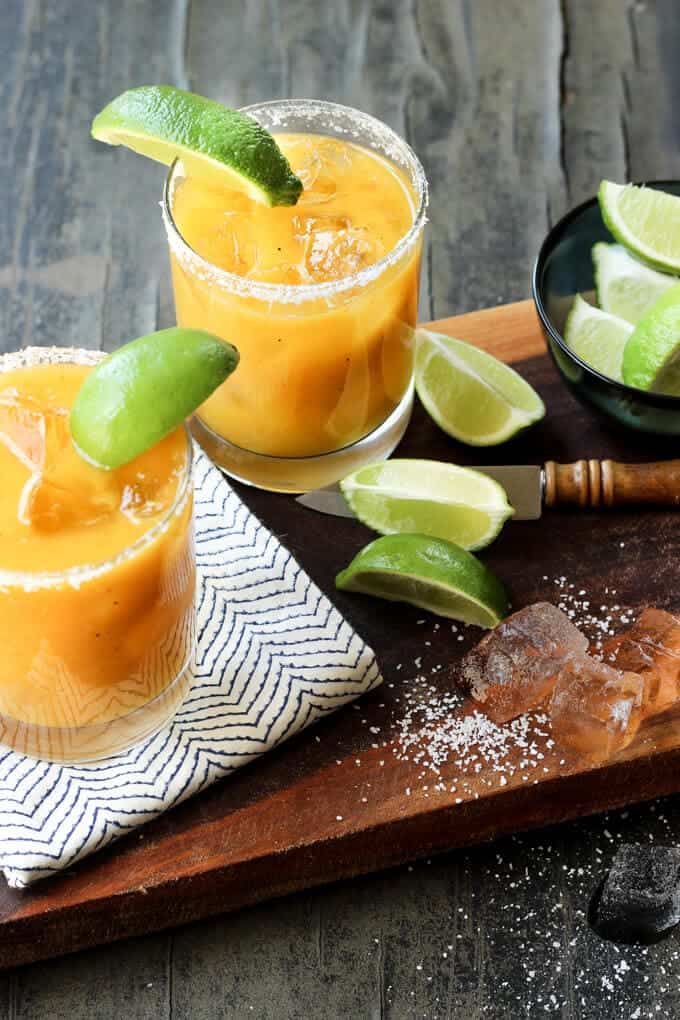 Grilled Mango Habanero Margaritas | wickedspatula.com