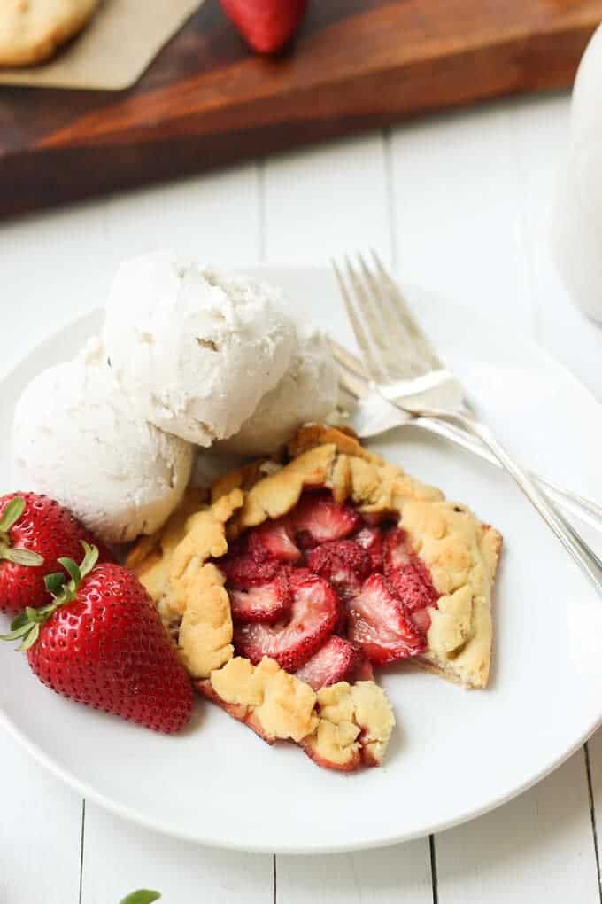 Mini Paleo Strawberry Galettes eating