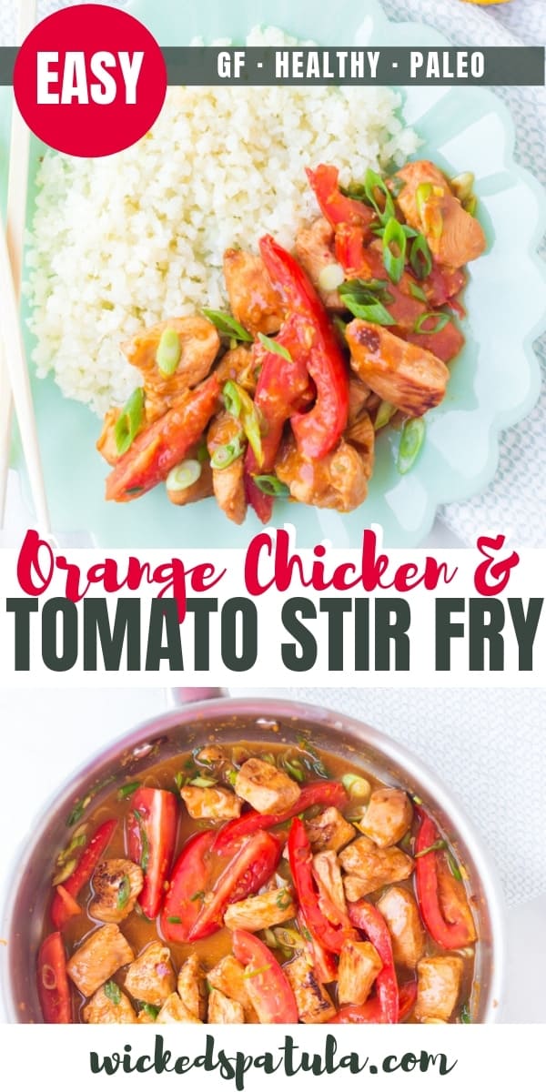 Paleo orange chicken stir fry recipe - Pinterest image