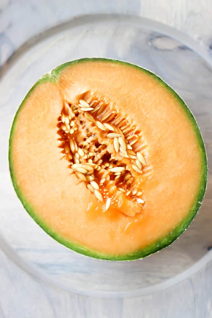 Cantaloupe halved