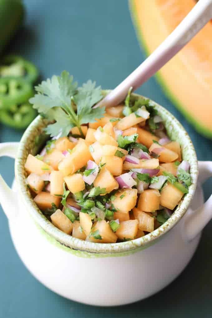 Cantaloupe salsa | wickedspatula.com