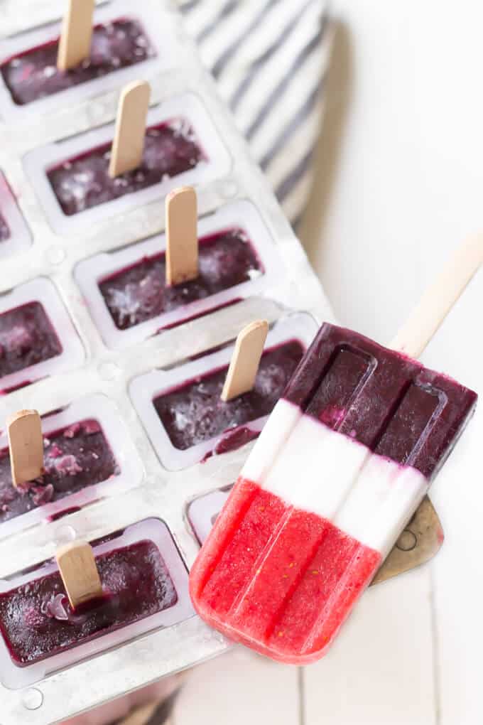 tray of fresh fruit popsicles