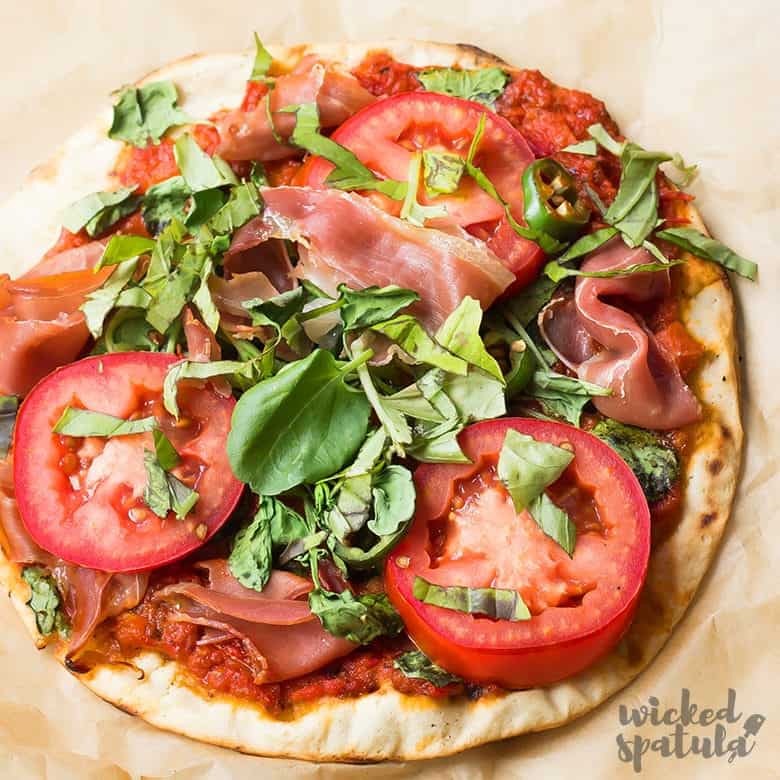 Paleo pizza crust close up