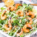 thai shrimp salad on plate