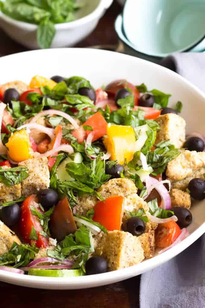 Paleo Panzanella Salad close-up