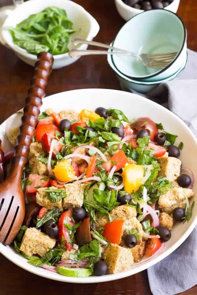 Paleo Panzanella Salad in a large bowl