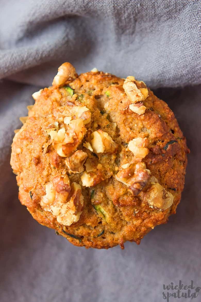 healthy zucchini muffins - overhead shot