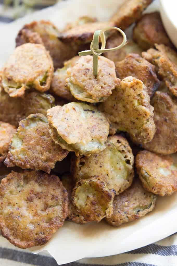 Paleo Fried Pickles close-up