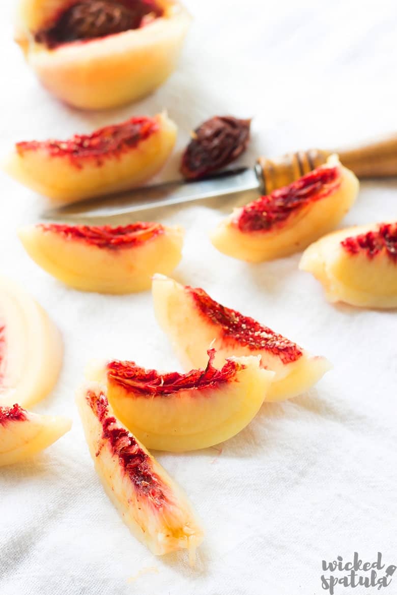 sliced peaches ready for fresh peach cobber recipe