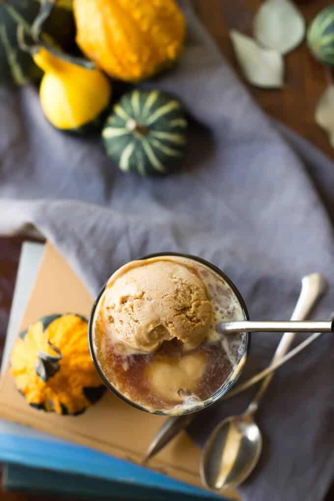 Paleo Pumpkin Ice Cream Coffee Float top-view