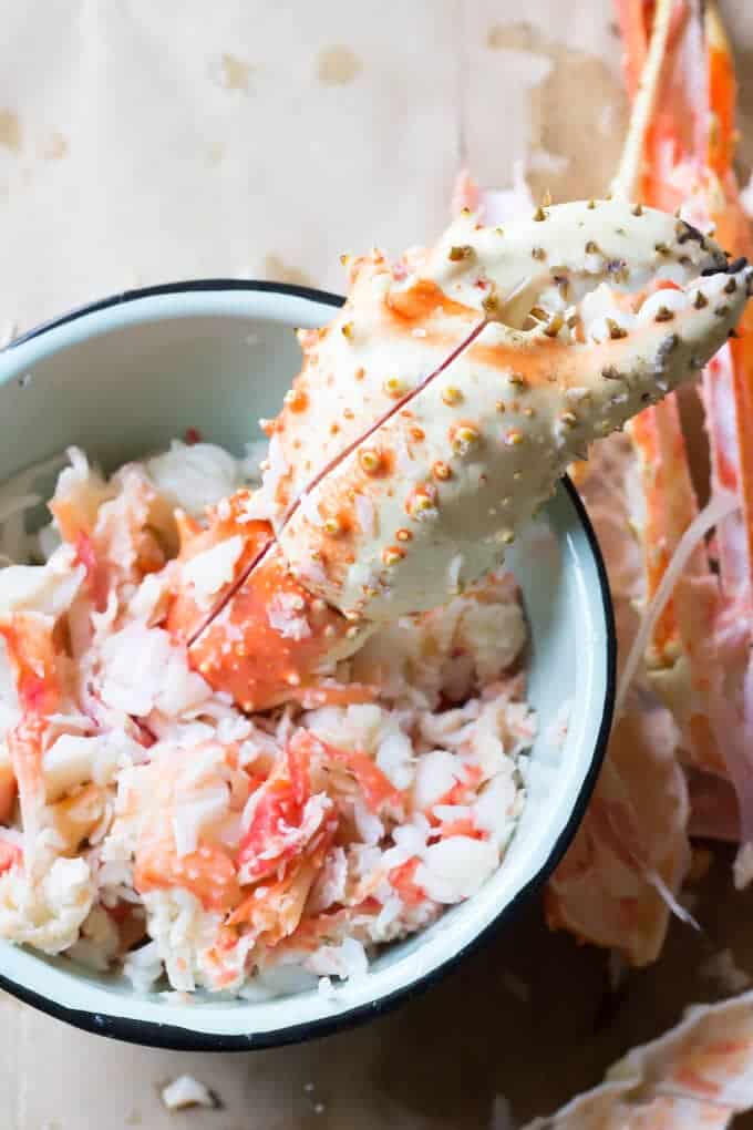 King crab in a bowl