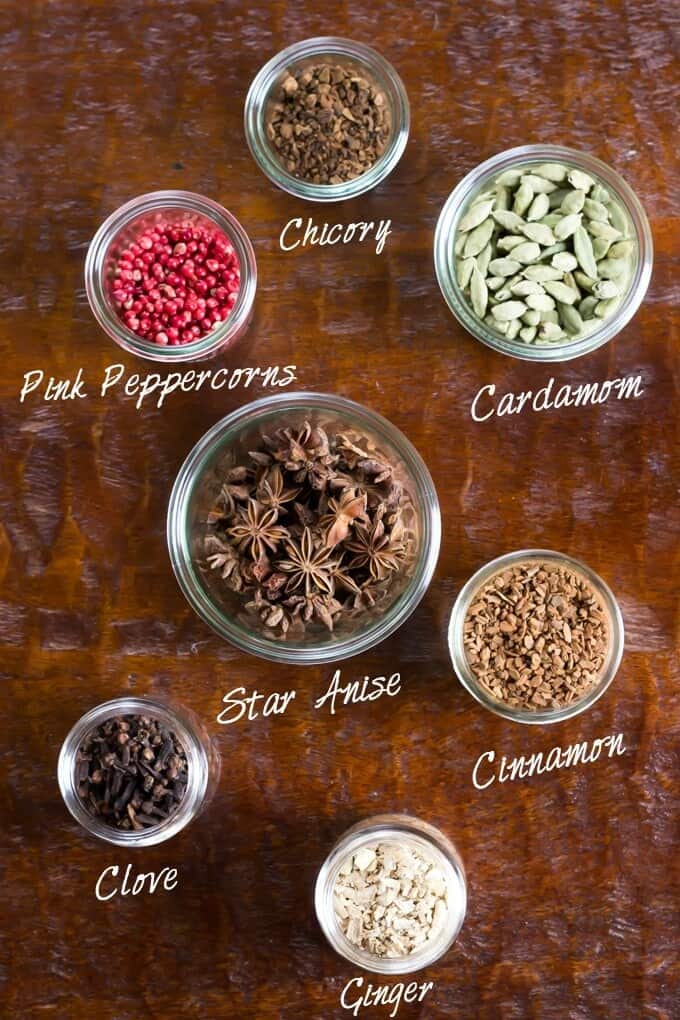 DIY Autumn Herbal Tea Blend ingredients