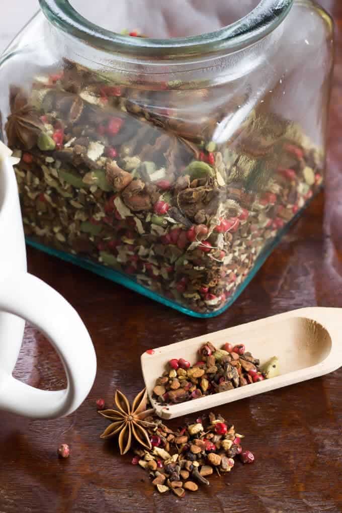 DIY Autumn Herbal Tea Blend in a jar