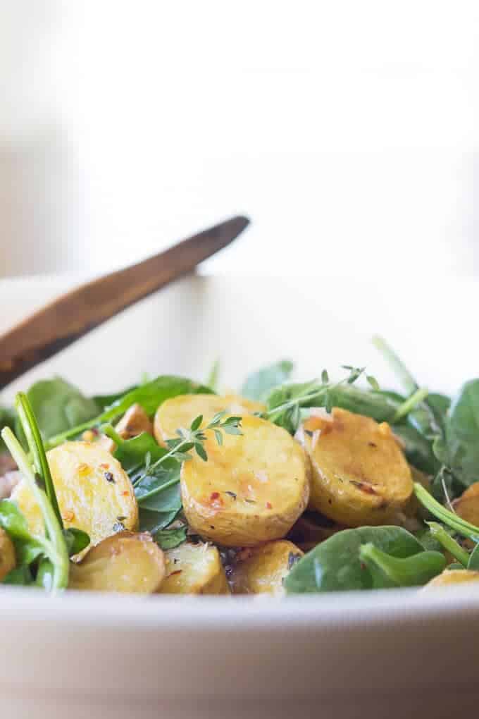 Brown Butter Apple Cider Potato Salad side-view