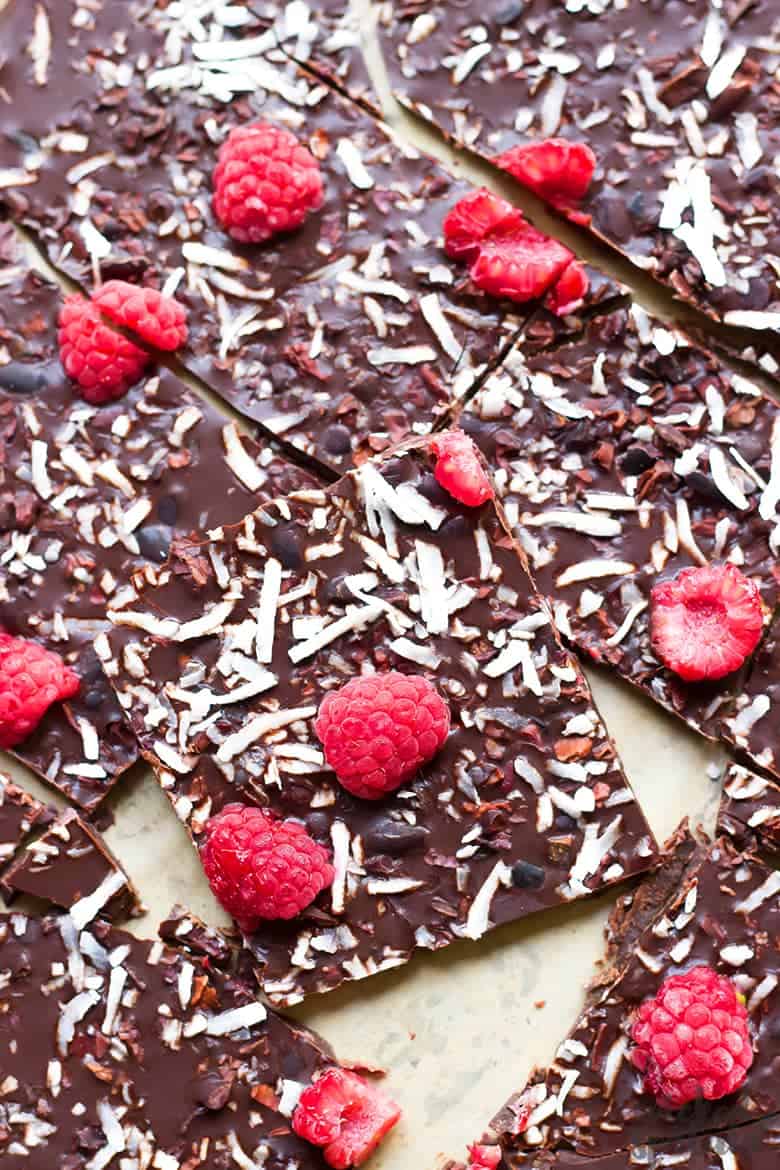 Chocolate Freezer Bark ready to eat