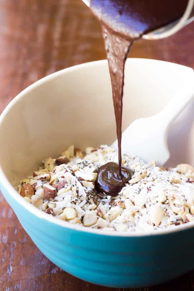 pouring chocolate