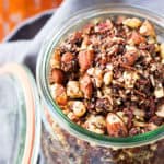 granola in a glass storage container