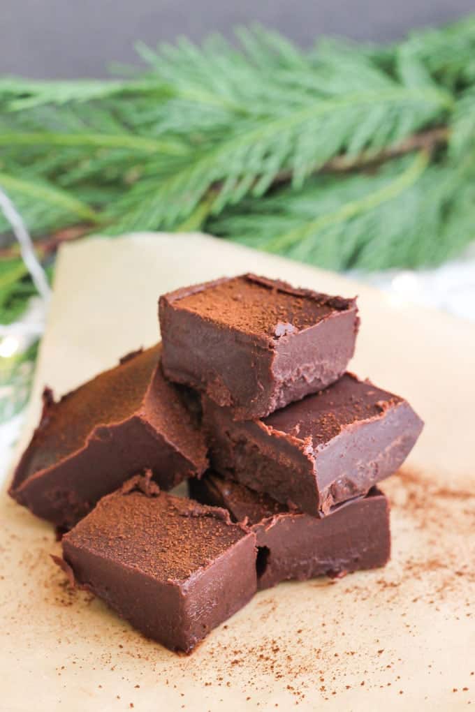 Healthy Chocolate Vegan Fudge Recipe - Several pieces of fudge
