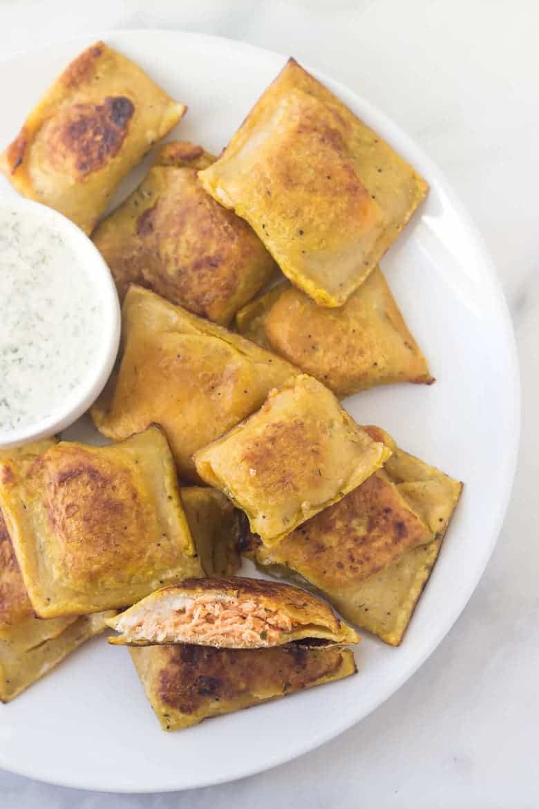 Paleo Buffalo Chicken Pizza Poppers top-view