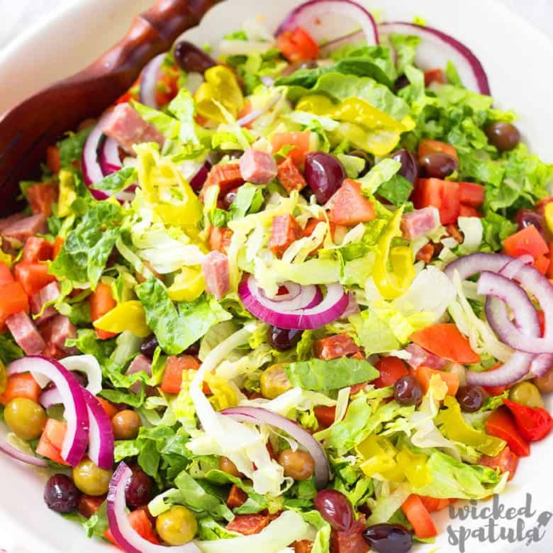 tossed Italian salad in a bowl