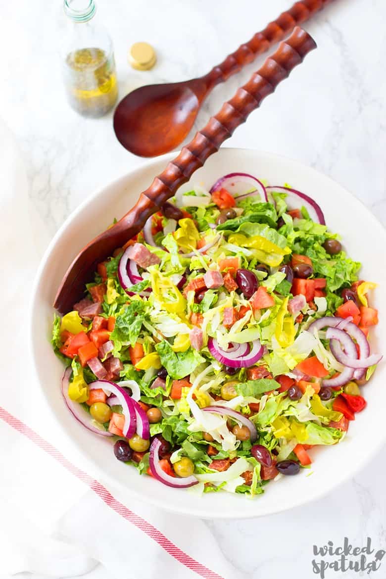easy italian salad in bowl