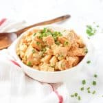 Healthy Paleo Cold Sweet Potato Salad Recipe - Bowl with potato salad and spoon