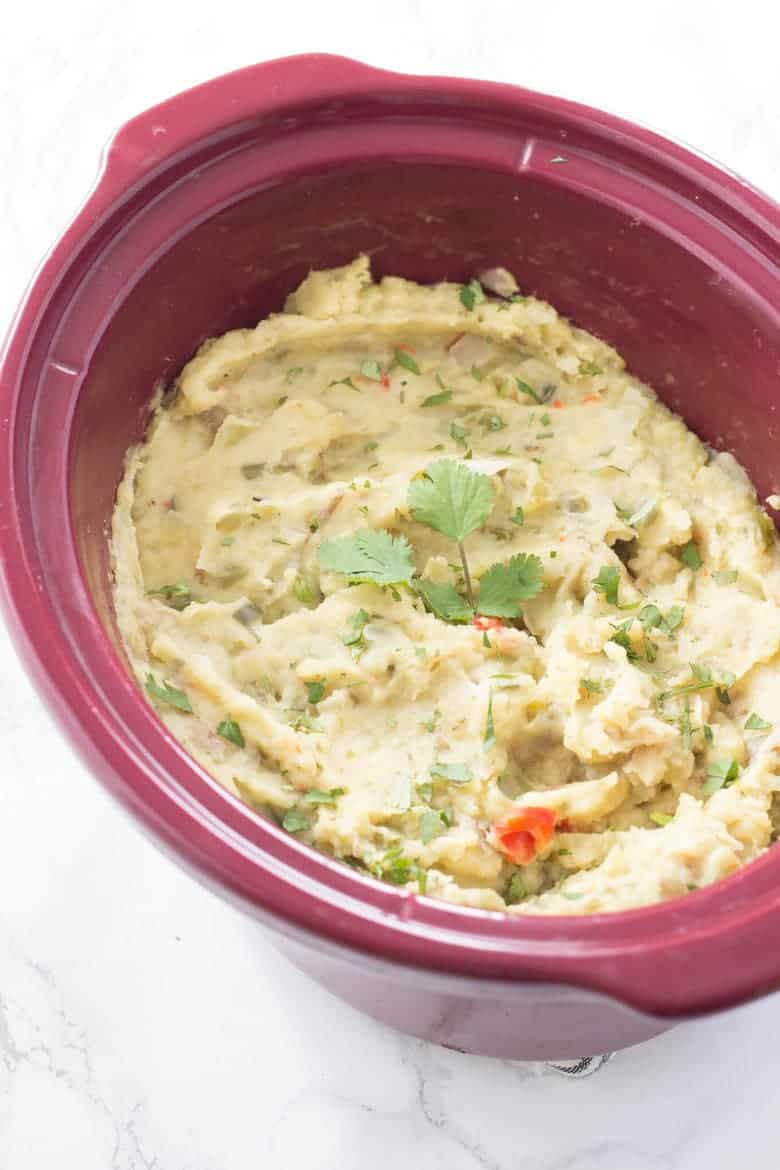 Slow Cooker Mexican Mashed Potatoes in a cup