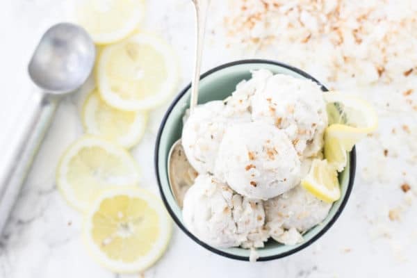 Toasted Coconut Lemon Ice Cream - Vegan + Paleo