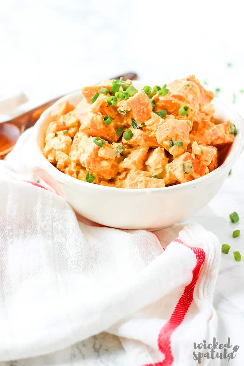 Easy sweet potato salad in bowl