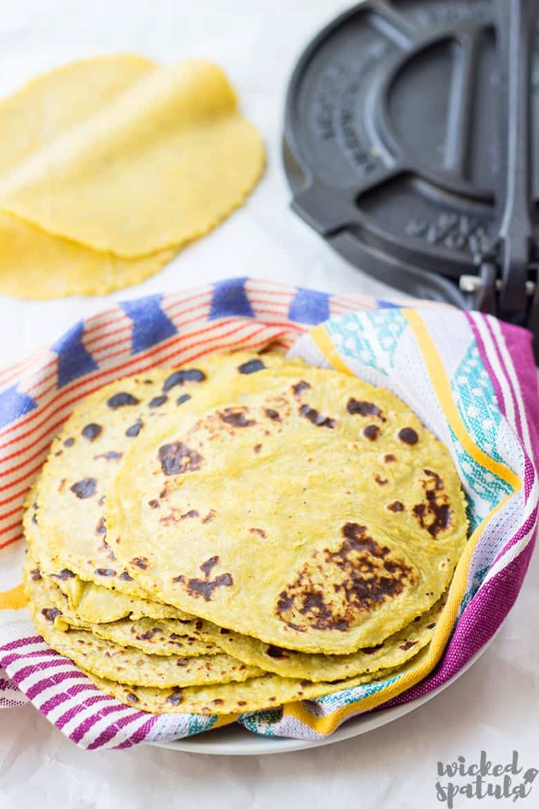 stack of plantain tacos shells 