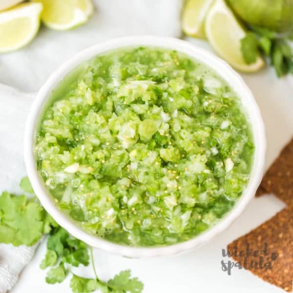 Fresh Tomatillo Salsa Recipe - Bowl of Tomatillo Salsa