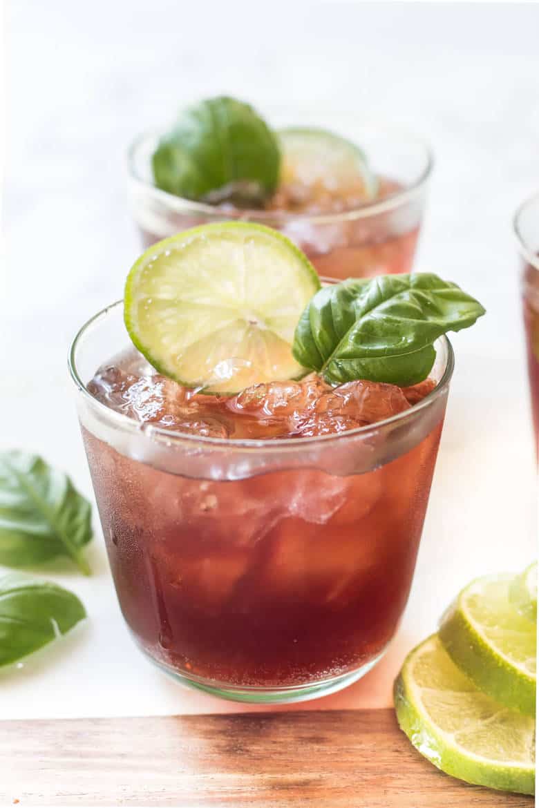 Black Cherry Basil Mocktail sideview