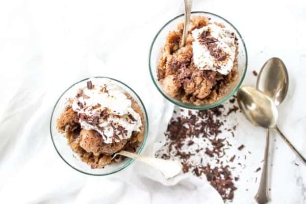 Paleo Tiramisu Granita - Espresso and cocoa powder create the base for this frozen treat. Topped with vanilla coconut whipped cream and chocolate shavings.