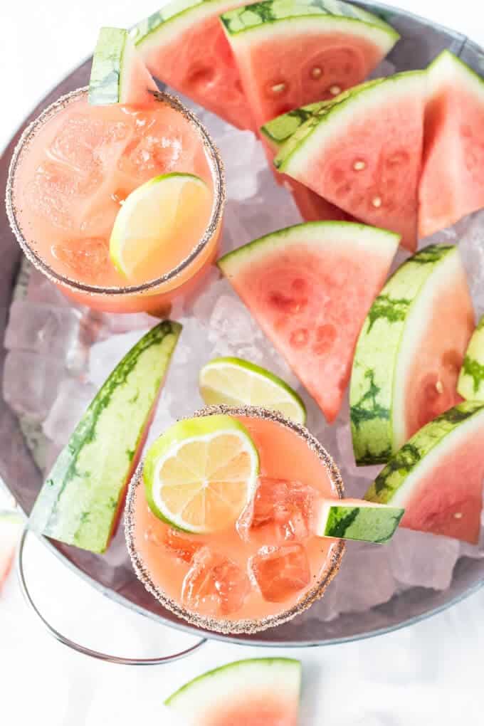 Salted Watermelon Margaritas - Wicked Spatula Salted Watermelon Margaritas - Wicked Spatula