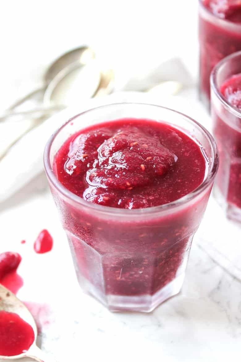 Frozen Red Wine Kombucha Slush side-view