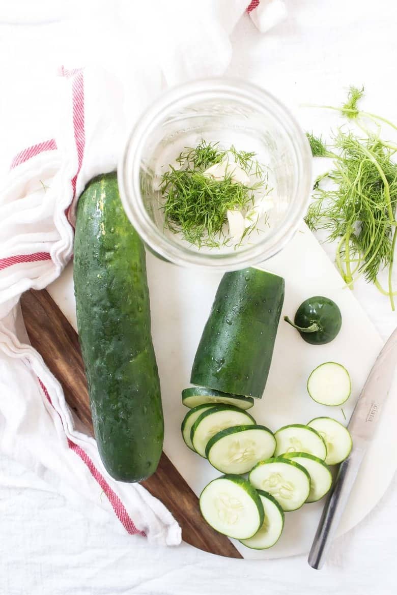 Easy Refrigerator Pickles ingredients