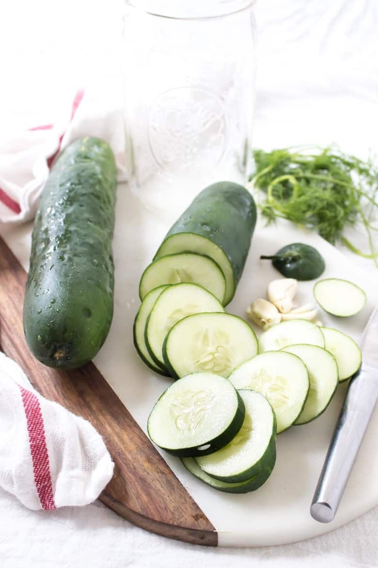 sliced cucumber