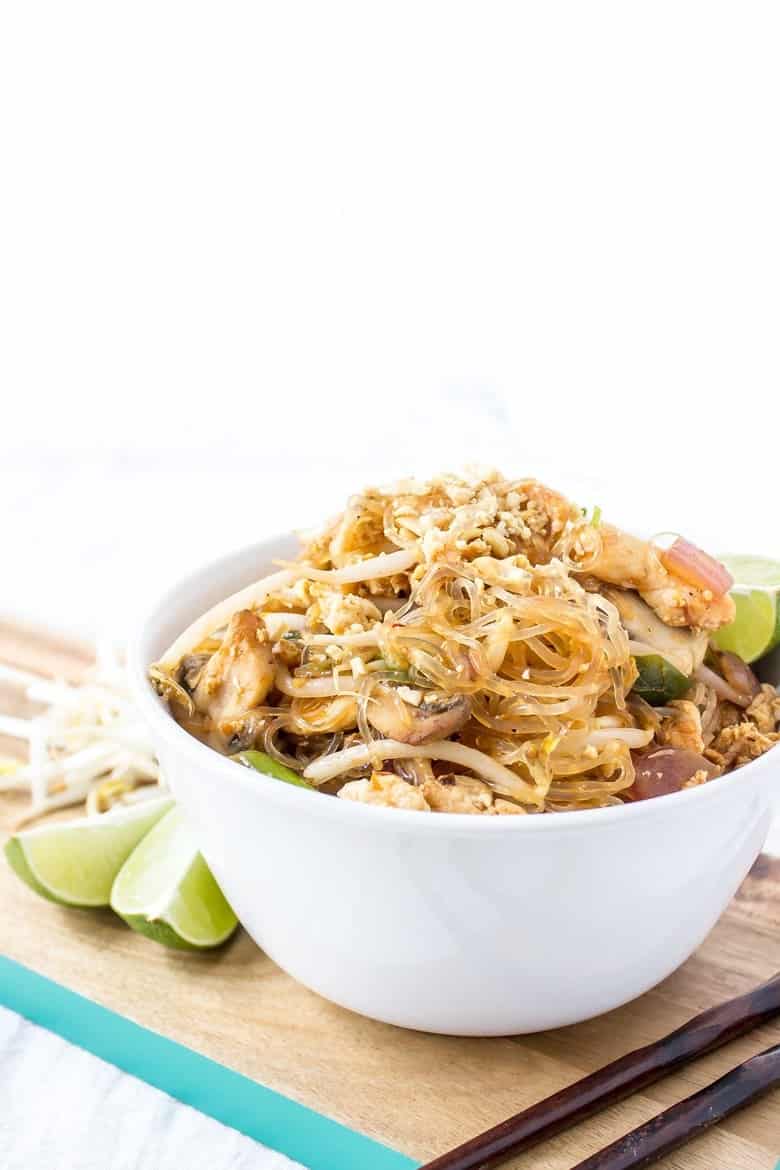 Low Carb Paleo Pad Thai side-view